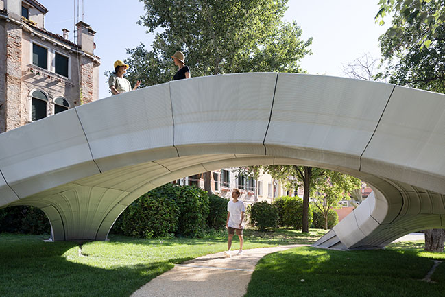 Striatus - A first of its kind 3D concrete printed arched bridge - now open