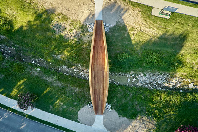 Drift: A timber-and-steel pedestrian bridge by Volkan Alkanoglu