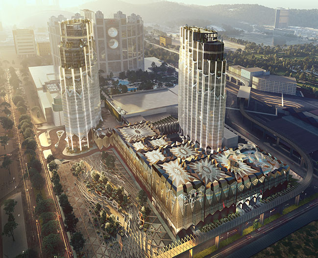 Studio City Phase 2 by Zaha Hadid Architects construction reaches full height in Macau, China