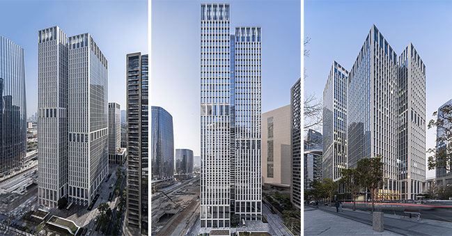 gmp completes office tower blocks for Networked Urban Spaces in Shenzhen