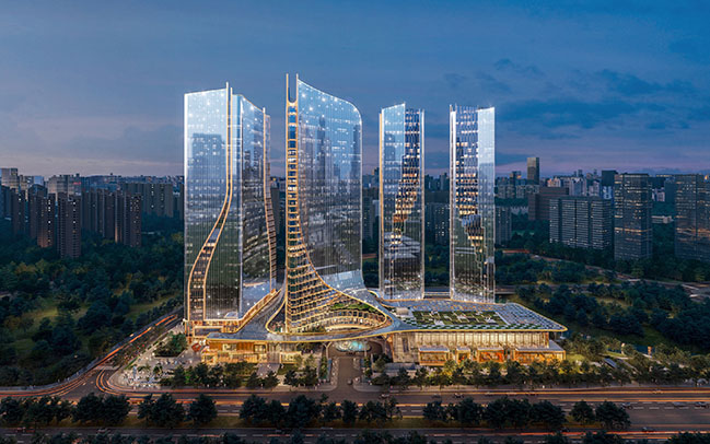 UNStudio designs a new mixed-use complex in the Core of Hangzhou Olympic Sports Centre Area