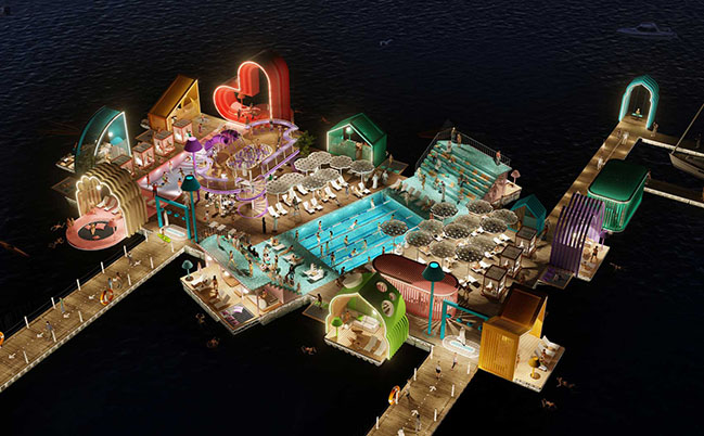 Wandering Pools by 100 Architects | A revolutionary vision for floating urban recreation