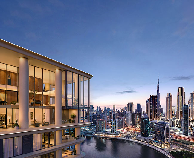 Foster + Partners revealed designs for two new residential towers overlooking Dubai's Marasi Bay