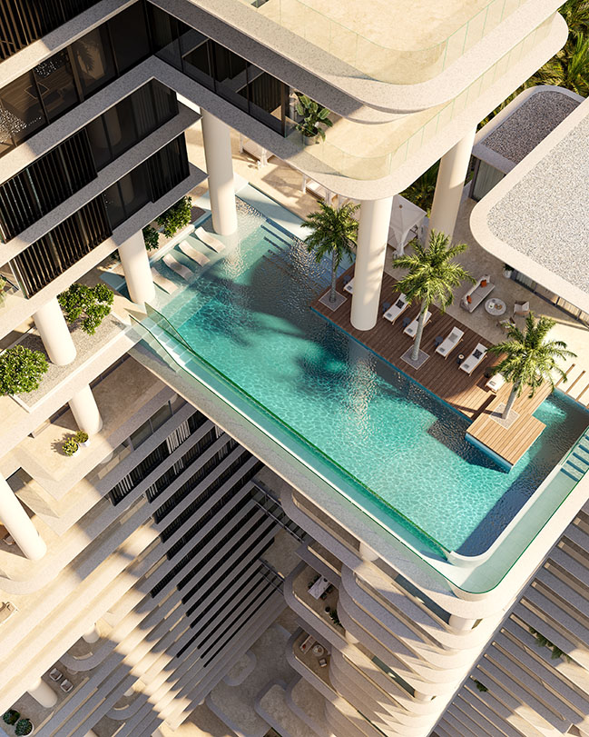 Foster + Partners revealed designs for two new residential towers overlooking Dubai's Marasi Bay