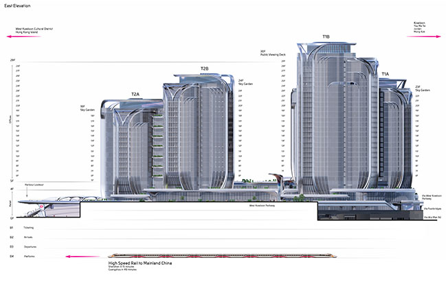 Zaha Hadid Architects' Landmark Development Reaches Roof Level Above Hong Kong's High Speed Rail West Kowloon Terminus