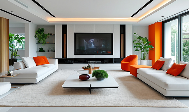 Stunning living room design ideas with white and orange colors [Update 2024]