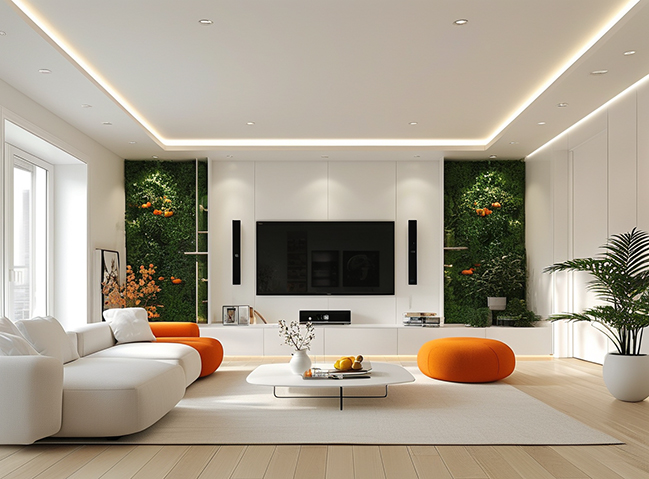 Stunning living room design ideas with white and orange colors [Update 2024]