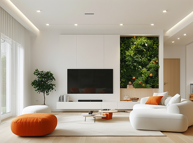 Stunning living room design ideas with white and orange colors [Update 2024]