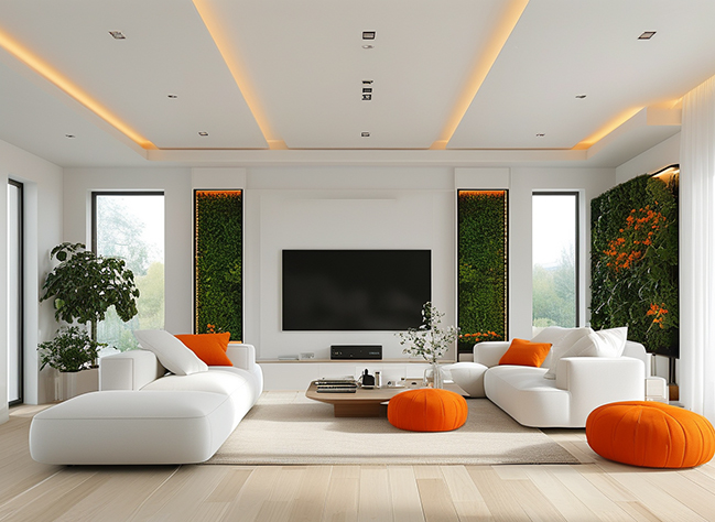 Stunning living room design ideas with white and orange colors [Update 2024]