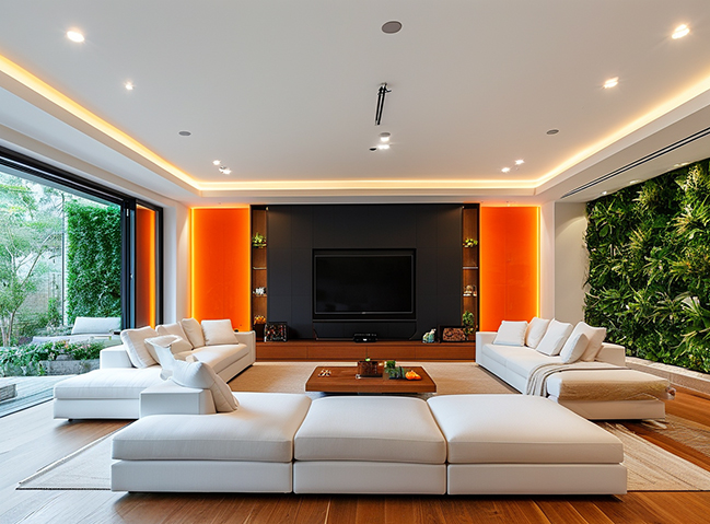 Stunning living room design ideas with white and orange colors [Update 2024]