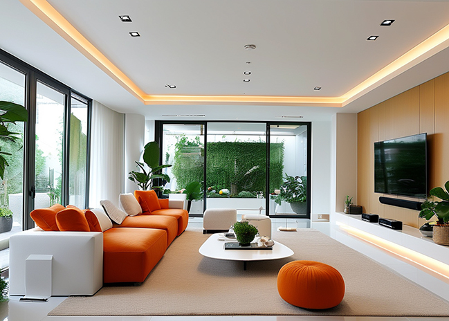 Stunning living room design ideas with white and orange colors [Update 2024]