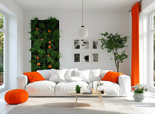 Stunning living room design ideas with white and orange colors [Update 2024]