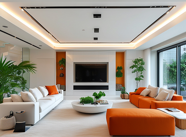 Stunning living room design ideas with white and orange colors [Update 2024]