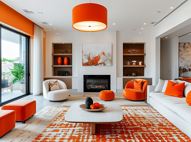 Stunning living room design ideas with white and orange colors [Update 2024]