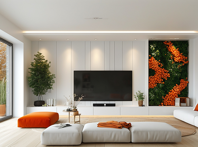 Stunning living room design ideas with white and orange colors [Update 2024]