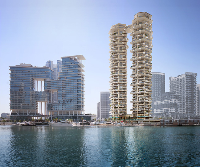 Foster + Partners revealed designs for luxury residential towers in Dubai's Marasi Marina