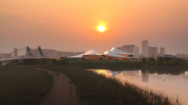 Zhejiang Shaoxing Shangyu District Cao'e River Culture and Art Centre by ZHA