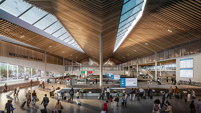 ZHA wins the architectural competition to design the new arrivals terminal at Vilnius Airport