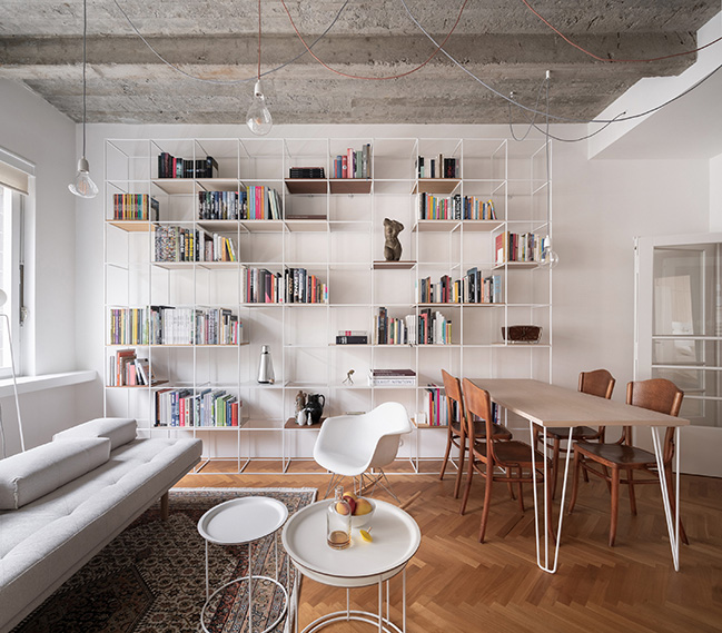 Functionalist Apartment with Pink Piggy by Martin Cenek Architecture