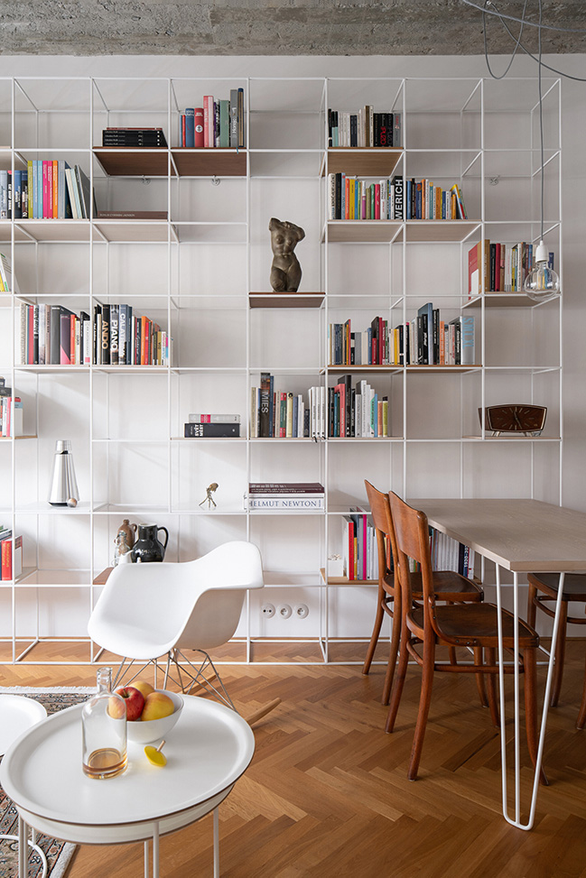 Functionalist Apartment with Pink Piggy by Martin Cenek Architecture