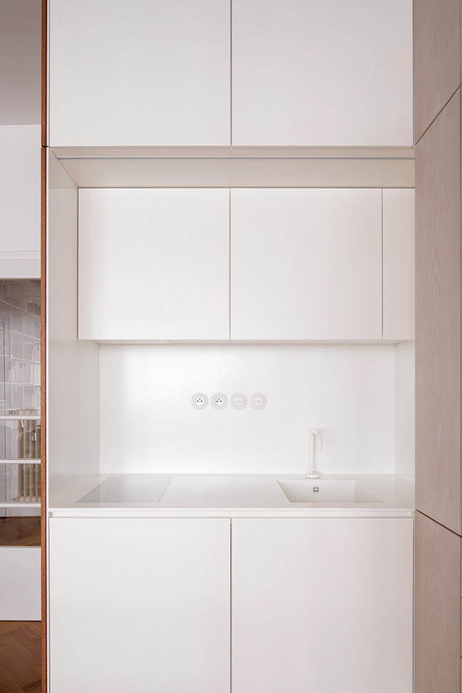 Functionalist Apartment with Pink Piggy by Martin Cenek Architecture