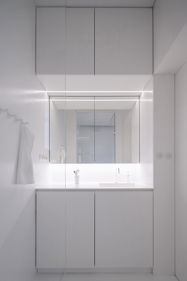 Functionalist Apartment with Pink Piggy by Martin Cenek Architecture