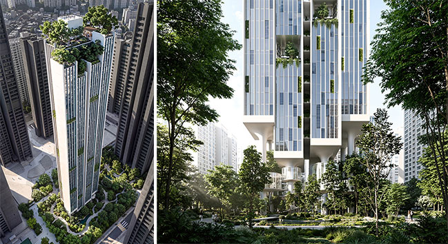 Climate Adaptive Tower for Seoul by CRA-Carlo Ratti Associati