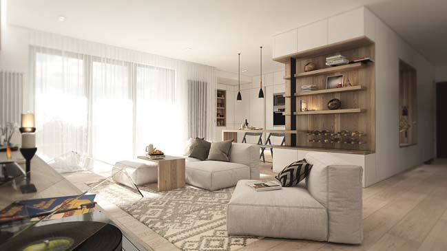 Cozy Apartment Design By Noi Studio, One Bedroom Apartment Living Room Ideas